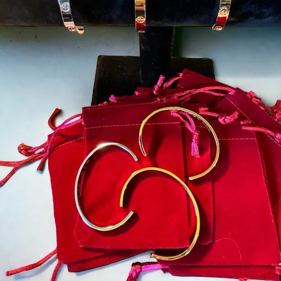 WHAT is Love Titanium Cuff Bracelet - Silver, Gold and Rose Gold 7” Adju… - Picture 5 of 9